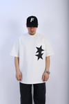 CB Baskılı Krem Oversize Tshirt T937