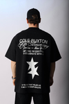 CB Baskılı Siyah Oversize Tshirt T1012