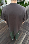 CB International Nakışlı Kahve Oversize Tshirt T1051