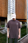 CB International Nakışlı Kahve Oversize Tshirt T1051