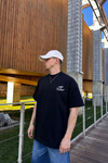CB International Nakışlı Siyah Oversize Tshirt T1052