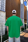 CB International Nakışlı Yeşil Oversize Tshirt T1049