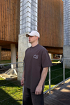 CB Nakışlı Kahve Oversize Tshirt T1045