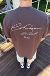 CB Soho Nakışlı Kahve Oversize Tshirt T1042