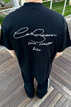CB Soho Nakışlı Siyah Oversize Tshirt T1043
