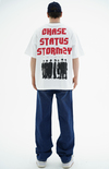 Chase Baskılı Beyaz Oversize Tshirt JC01 25Y88