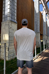 Çizgili Beyaz Yaka Oversize Kolsuz Tshirt  T1143