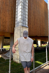 Çizgili Beyaz Yaka Oversize Kolsuz Tshirt  T1143
