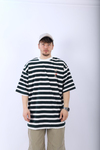 Çizgili Havlu Kumaş Oversize Tshirt T973