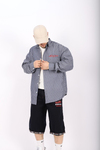 Çizgili Lacivert Poplin Oversize Gömlek G138