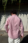 Çizgili Pembe İnce Kumaş Oversize Gömlek