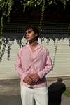 Çizgili Pembe İnce Kumaş Oversize Gömlek