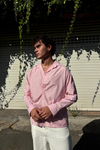 Çizgili Pembe İnce Kumaş Oversize Gömlek
