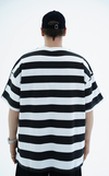 Çizgili Siyah Oversize Tshirt JC01 25Y66