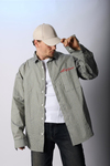 Çizgili Yeşil Poplin Oversize Gömlek G139