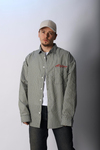 Çizgili Yeşil Poplin Oversize Gömlek G139