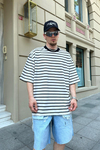 Çizgili ZR Oversize Tshirt T816
