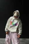 Cloudy Fav Krem Oversize Sweatshirt SW1048