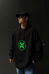 Coll Baskılı Siyah Oversize Sweatshirt SW1037
