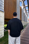 Coll Baskılı Siyah Oversize Tshirt T1036
