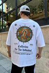 Coll İndividual Baskılı Beyaz Oversize Tshirt T795