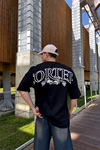Cort Baskılı Siyah Oversize Tshirt  T1132