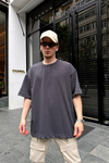 Couture Basic Koyu Gri Oversize Tshirt T712