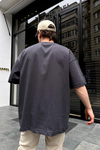 Couture Basic Koyu Gri Oversize Tshirt T712