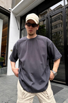 Couture Basic Koyu Gri Oversize Tshirt T712