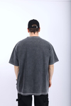 Couture Baskılı Acid Wash Oversize Tshirt T983