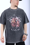 Couture Baskılı Acid Wash Oversize Tshirt T983