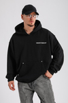 Couture Zımba Detay Siyah Oversize Sweatshirt SW1164
