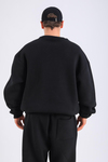 D Nakışlı Siyah Oversize Sweatshirt SW1321