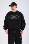D Nakışlı Siyah Oversize Sweatshirt SW1321