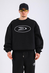 D Nakışlı Siyah Oversize Sweatshirt SW1321