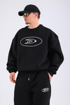 D Nakışlı Siyah Oversize Sweatshirt SW1321
