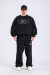 D Nakışlı Siyah Oversize Sweatshirt SW1321