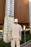 Dad Kahve Çizgili İnce Kumaş Oversize Tshirt  T1142