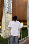 Dad Mavi Çizgili İnce Kumaş Oversize Tshirt  T1140