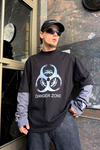 Danger Zone Reflektif Baskılı Sleeved Sweatshirt SW872