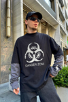 Danger Zone Reflektif Baskılı Sleeved Sweatshirt SW872