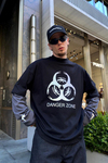 Danger Zone Reflektif Baskılı Sleeved Sweatshirt SW872