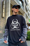 Danger Zone Reflektif Baskılı Sleeved Sweatshirt SW872