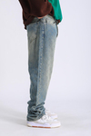Desenli Eskitme Jean Pantolon P1059