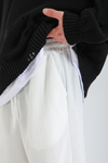 Desenli İnce Kumaş Ekru Pantolon P1147