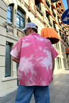Desenli İnce Kumaş Pembe Oversize Gömlek G128