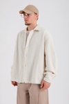 Desenli Oversize Triko Kumaş Gömlek SW1207