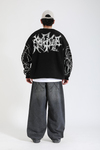 Desenli Spider Oversize Siyah Kazak KZK155