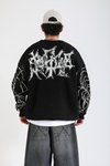 Desenli Spider Oversize Siyah Kazak KZK155