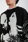Desenli Spider Oversize Siyah Kazak KZK155
